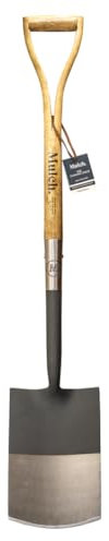 Mulch Carbon Steel Garden Digging Spade Wooden Handle Graphite Grey Finish