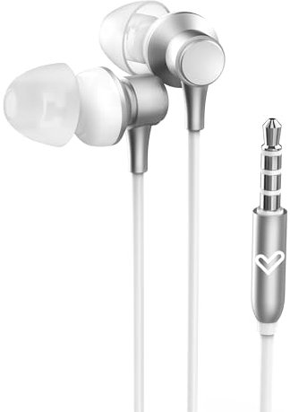 Energy Sistem Metallized Auriculares intrauditivos (Micrófono, Jack 3,5 mm, Aluminio, Plástico Reciclado) Blanco