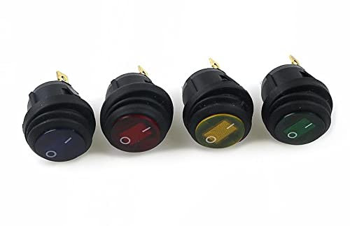 1 PZ KCD1 Rotonda Impermeabile On-Off 3Pin Lampada Rotonda Interruttore A Bilanciere 10 A 250VAC 125V Lampada a Cintura Piatta LED WHRLQXM (Color : Green, Size : 12V)