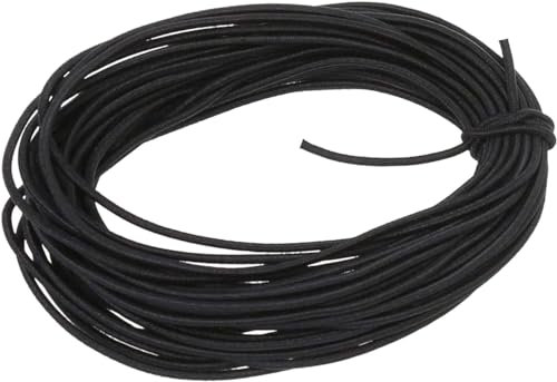 Corda di gomma da 6 mm, corda di gomma da 15 m, fascia elastica nera, corda di espansione multifunzionale, elastici, cordoncino in gomma per campeggio, fai da te, stendibiancheria, bagagli