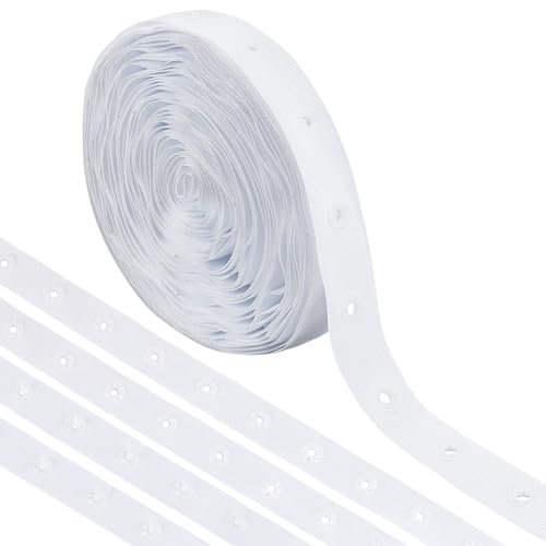 MAYJOYDIY 8.2 m Weißes Druckknopfband Nähverschlussband 17mm Breit Druckknopfband Aus Polyester Kunststoff Weicher Stoff Nähdruckknopf Für Heimwerker Basteln Kleidungszubehör