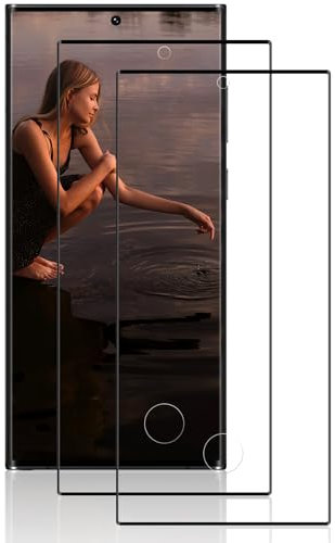 Beukei Vitre Protection pour Samsung Galaxy S23 Ultra Verre Trempé, 2 Pièces Vitre Trempe [Dureté 9H][Ultra HD Claire][Anti Rayures] Film de Protection