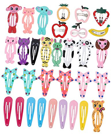 VICASKY 120piezas Horquillas Coloridas De Animales De Cabello Divertidos y Resistentes Accesorios Infantiles Para Cumpleaños y Navidad