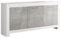 AltoBuy Denae - Buffet 3 Portes L160cm Laqué Blanc Brillant et Gris Marbré