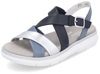 Remonte Sandales à lanières D2K53 pour femme - Semelle lâche, Bleu Combi 14., 40 EU