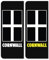 2 x Cornwall Numberplate Vinyl Stickers - Cornish Flag UK Travel Car Abroad Vehicle Number Plate Europe Sticker - Size 40mm x 104mm #82539