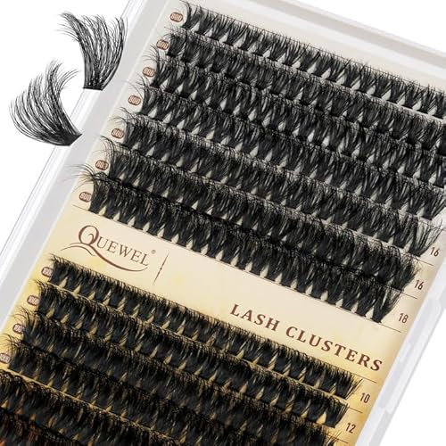 QUEWEL Grappes de Cils 80D+100D Cils Individuels 280Pcs Grappes de Cils Courbe D Extensions de Cils 3D Russes Volume en Grappes (3D-80D+100D)