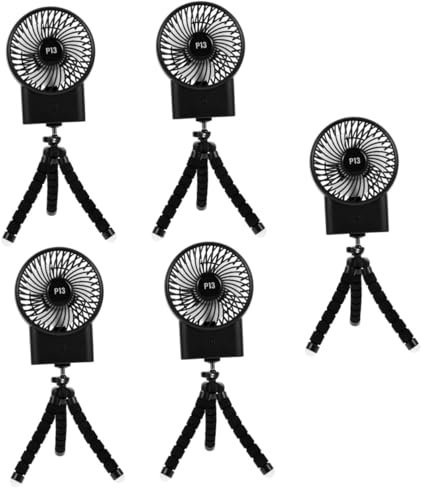 Housoutil 5 Piezas Abanico De Pulpo Es Decir Pequeño Ventilador Portátil Recargable Calesa Ventilador De Clip Usb Juguete Mini Carro Auto Ventiladores Portátiles Black Abdominales