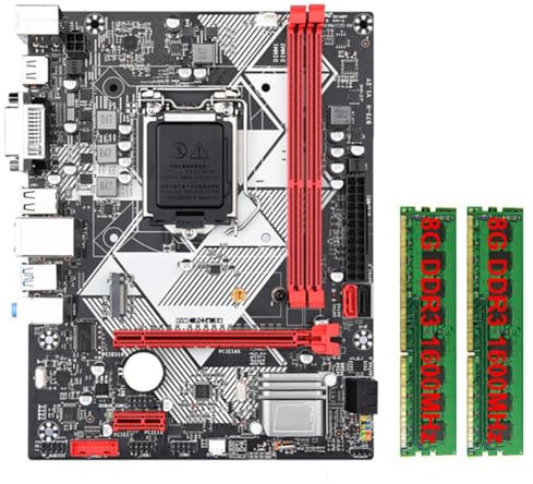 Giwnhvx Scheda madre da scrivania B75-H con 2 x 8 G DDR3 1600 MHz RAM LGA 1155 per processore I3 I5 I7 USB 3.0 3.0 Supporta fino a 16 GB