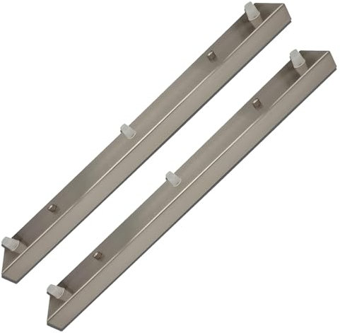 LEDSone 3 Outlet Rectangle Ceiling Rose Pendant Lighting Fixture 500 mm x 60 mm Modern Industrial Metal Fitting Ceiling Plate (Rectangle) (Satin Nickel 2 Pack)