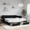 Brokky Tagesbett Ausziehbar mit Schubladen Schwarz 100x200 cm Tagesbett Ausziehbar Bett Mit Stauraum Bett Zum Ausziehen Bett Mit Schubladen Samt / 3197146