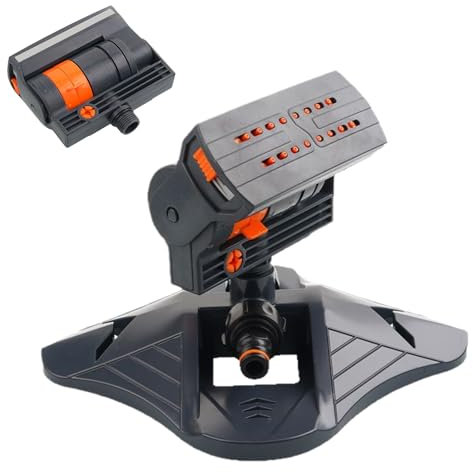 lisutupode Rasensprenger, quadratisch, mit 16 Löchern | 360 ° drehbarer Sprinkler, verstellbar, wassersparend, für Gewächshaus, Beet, Rasen, Park, Garten, Terrasse, Gemüsegarten