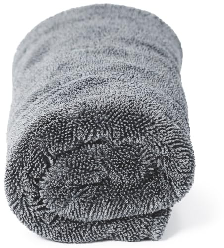 2 Stück Auto Trockentuch 40 x 40 cm 1400 GSM, Mikrofaser Doppelseitig | Nimmt Wasser Schnell auf ohne Wasserzeichen, Superweich und Randlos Verhindert Kratzer und Fusseln, Sicher für Autooberfläche