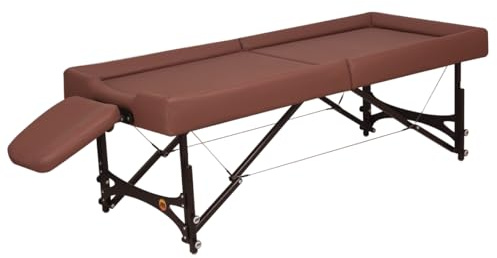 Professioneller, spezialisierter, klappbarer Ayurveda-Massagetisch VedaXT mit einzigartiger Ölkante und robuster Konstruktion für Komfort und Sauberkeit bei der Arbeit