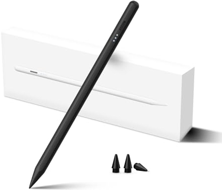 Digiroot Stift für iPad(2018-2025)–Magnetisch,Schnellladung,Schwarz | Pencil für iPad mit Palm Rejection & Neigungssensitivität Magnetischer Pen für iPad 6/7/8/9/10/11, Pro 11/12.9/M4