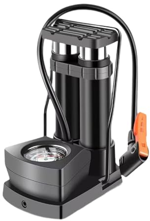KIXZSAZ Portable Foot Pump High Pressure Double Cylinder Bike Tire Pump With Anti Slip Pedal Saving Time And Effort. Foot Air Bike Tire Portable