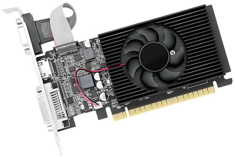Bewinner 4 GB DDR3 Low Profile 128 Bit PC-Grafikkarte mit HDMI-DVI-VGA-Anschlüssen, Leise Lüfterkühlung, Kompakte Computer-GPU für Workstations, Streaming-Browsing-Einstiegssysteme