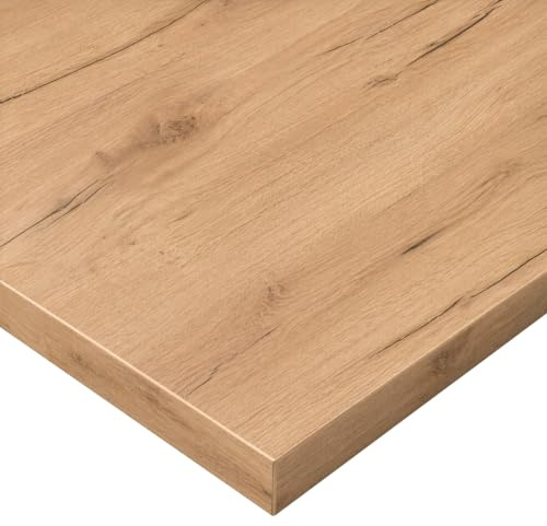 POKAR Tischplatte 180x80 cm | Schreibtischplatte 25 mm Stärke | Ideal für höhenverstellbare Schreibtische und Esstische | Robust und Langlebig | Made in EU | Eiche Craft Gold
