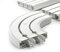 DQ-PP GARDINENSCHIENEN und Rundbogen Set | 330cm | PVC | 2-läufig | Weiss | inkl. Befestigungsmaterial | 3,3m (150cm + 2 x 90cm + 2 x Verbinder) | Gardinen Schiene Vorhangschienen