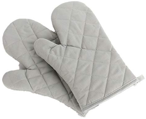 Voarge Ofenhandschuhe, Hitzebeständig Ofenhandschuhe Verdickte Hitzeresistente Topfhandschuhe Topflappen Backhandschuhe, 1 Paar (grau)