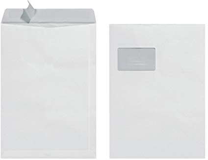 Herlitz Versandtasche C4 90 g Haftklebend mit Fenster, 25 Stück mit Innendruck in Folienpackung, eingeschweißt, weiß (2x 25 Stück)