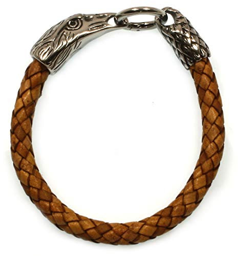 WAVEPIRATE® Echt Leder-Armband Edelstahl Eagle Adler Cognac 20 cm Edelstahl-Verschluss in Geschenk-Box Herren