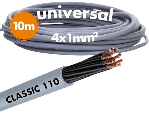Lapp 10 Meter 1119854 Ölflex Classic 110 PVC Steuerleitung 4x1 mm² ohne grün-gelben Schutzleiter I Steuerkabel 4 adrig I Kabel 4 adrig