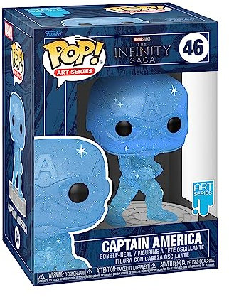 Funko Pop! Artist Series: Marvel Infinity Saga - Object - Cap America - Blau - Vinyl-Sammelfigur Inklusive Premium-Kunststoffschutz-Box - Geschenkidee - Offizielle Handelswaren