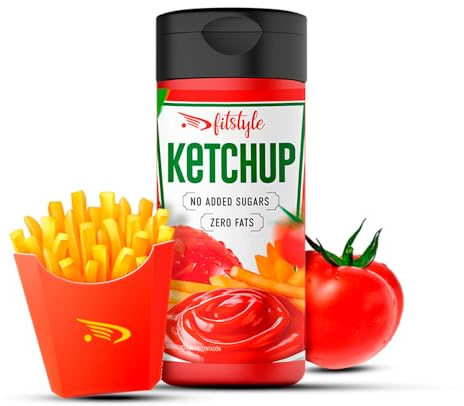 Salsa Ketchup 0% FITstyle 280ml | Sin azúcares añadidos y light | Textura espesa y sabor intenso | Apto para dietas