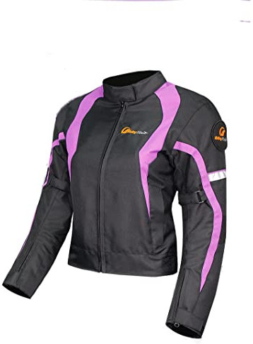Chaqueta de Moto Impermeable para Mujer, Chaqueta 4 Estaciones con Forro Térmico Extraíble, Transpirable y con Protecciones CE - Violeta L