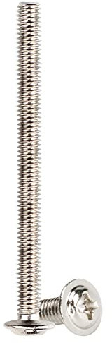 WELLOCKS Schrankgriffe Schrauben | M4 × 45 mm Maschinenschrauben Sortiment Kit | Flachscheibenkopf Kreuzschlitzschrauben Set aus Metall | für Schrank Schublade Knöpfe (D15045) | Silber | 20 Stück