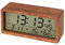 SANON Digitaler Wecker, Holzwecker Batterie, LCD Wecker Holz mit Hintergrundbeleuchtung, Digital Uhr mit Temperatur und Luftfeuchtigkeit für Schlafzimmer Schlafsäle