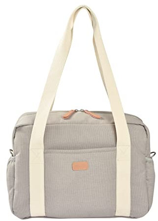 BÉABA, Wickeltasche für Babys, Mehrere Fächer, 10 Taschen, Reißverschluss Trolley-Koffer, Schultergurt, Isotherm-Tasche, Wickelunterlage, Wasserabweisend, Inhalt 16L, Tasche Paris, grau