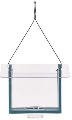 Birds Choice Bluebird Feeder 1 Pound Capacity Recycled Plastic Hanging Bird Feeder Made in USA - Lake Blue