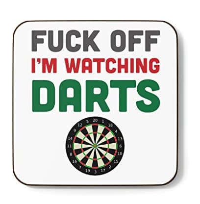 Plumfoolery Fk Off I’m Watching Darts Mug Funny Gift Him Her Darts Fan (Coaster)