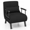 COSTWAY Sofá Cama Convertible, Silla de Dormir Individual Tri-Fold con Respaldo Ajustable de 6 Posiciones, Cojín Desmontable y Asiento Tapizado, Estructura Metálica Plegable para Hogar (Negro)