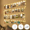 btfarm 50 LED Photo Clip String Lights with Timer, 5M Photo Peg Fairy Lights with 30 Clips Battery Powered Hanging String Photo Frame Light for Wall Bedroom Birthday Wedding Party Decor (Warm White)