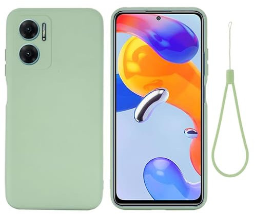 Nikaque Schutzhülle für Xiaomi Redmi 11 Prime 5G, Flüssigsilikon, schmale Passform, stoßfest, weiche Gel-Gummi-Abdeckung, kompatibel mit Xiaomi Redmi 11 Prime 5G, Grün