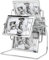 Mokernali Riesenrad Retro Bilderrahmen, Drehbarer Metall-Fotorahmen mit 360-Grad-Drehung, 23,5x29,5cm, Silber, für 10x15 cm Fotos