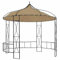 Homgoday Pavillon Rundpavillon Festzelt Partyzelt Gartenpavillon Gartenzelt Bierzelt Garten Zelt UV- und wasserbeständig 300 x 290 cm Taupe Rund