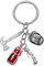 SOIMISS Porte-Clés Pompier Porte-Clés Pompier Casque De Pompier Charme Extincteur Porte-Clés Camion De Pompier Ornement De Voiture De Noël Remplisseurs De Pour Femmes Et