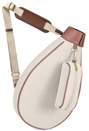 F Fityle Tennistasche, Pickleball-Tasche, Trägerspieler, Badminton-Schlägertasche für Pickleball, Tennis, Schlägerball und Reisen, Beige