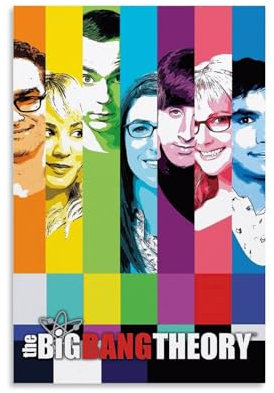 BBAUER The Big Bang Theory Poster Dekorative Malerei Leinwand Wandkunst Wohnzimmer Poster Schlafzimmer Malerei,Wandkunst Bilddruck Moderne Familienzimmer Dekor 16x24inch(40x60cm)