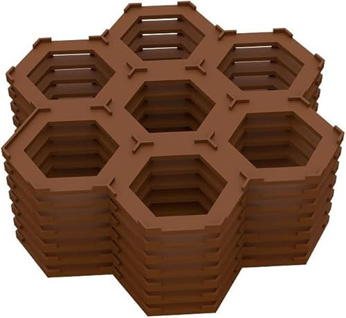 Feldherr 7er Set Plättchen Halter kompatibel mit Dorfromantik: Das Brettspiel, Farbe:Braun