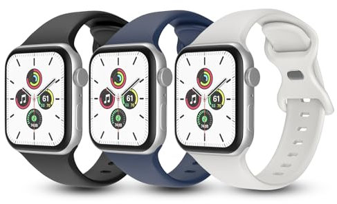 (3-Pack) Apple Watch Straps Women & Men, Compatible 42mm 44mm 45mm 49mm, iWatch Replacement Strap, Compatible with Apple Watch Series 9 8 7 6 5 4 3 2 1 SE Ultra, iWatch Strap, Apple Smart Watch Straps