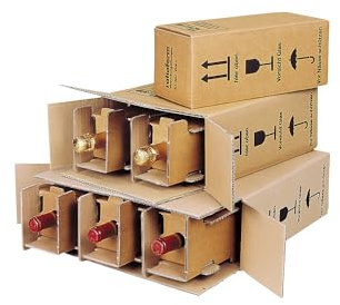 ratioform | Flaschenkarton Post/DHL/UPS | für 0,75 l bis 1 l-Flaschen | VE 20 Stk | Innenmaße 266 x 134 x 321 mm | für 2 Flaschen