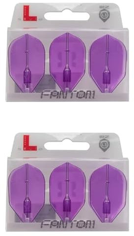 LSTYLE Dart Flights: L3 EZ Fantom Shape - Ultra Durable - für Soft Tip und Steel Tip Darts - Lila 2er-Pack