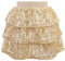 Bezioner Pailletten Glitzer Rock Mädchen Glänzende Rüschenrock A-Linie Prinzessin Karneval Party Rave Outfit Gold 150