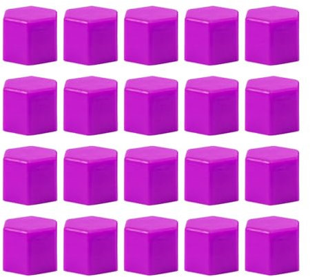 JNNJ 20 Stück Auto Radbolzenkappen, Auto Radmutter Schraube Hex Schutzkappen Aus Silikon, 17mm Auto-Universal-Sechskant-Reifenmutter-Abdeckungen, Glow-in-The-Dark Radschraubenkappen(Lila)