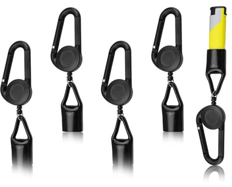 HERKINDNESS Feuerzeug Schlüsselanhänger 5 Stück, Einziehbarer Feuerzeug Halter mit Karabiner, Tragbar und Leicht, Ideal für Reisen, Wandern und Alltag